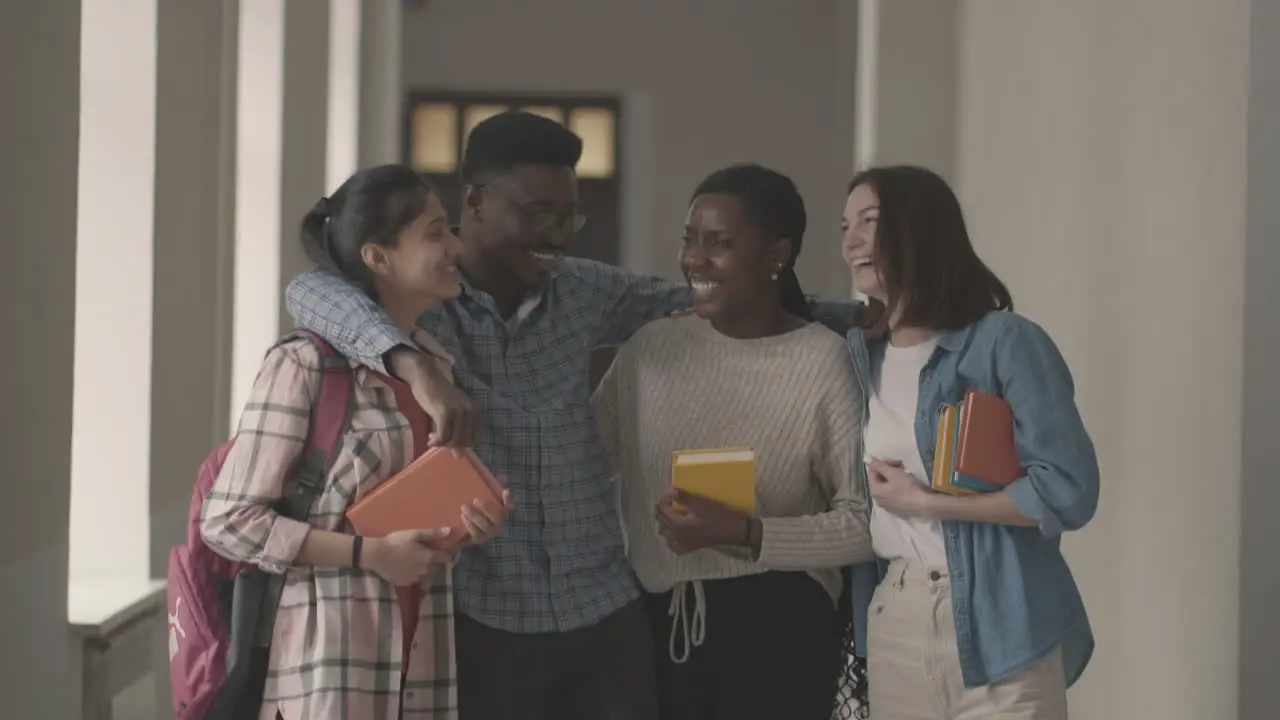 Multicultural Group Of University Students Laughing