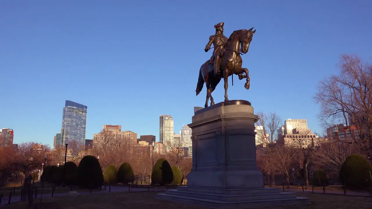 George Washington statue at the entrance to Boston Common Boston Massachusetts