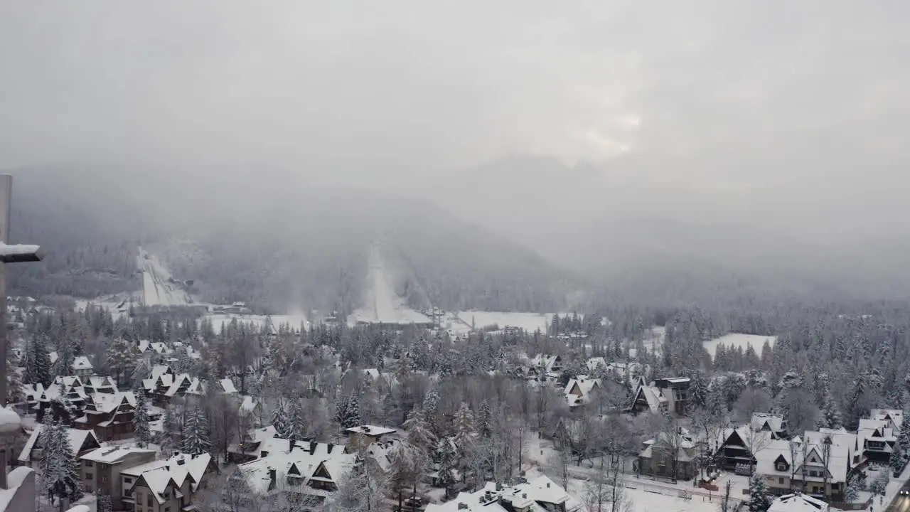 Stunning Aerial Drone Orbit Shot around Zakopane Cross