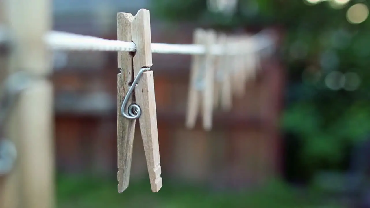 Clothes Pegs on Washing Line