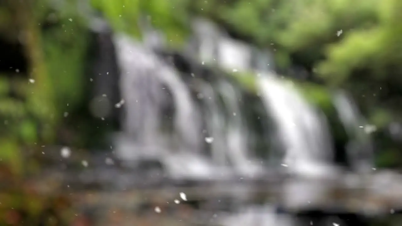 Waterfall Snow Background HD Footage 