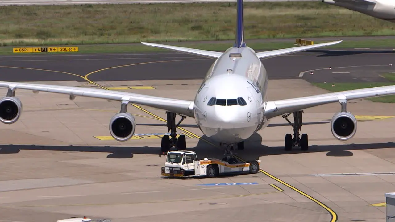 Lufthansa Aircraft Being Positioned