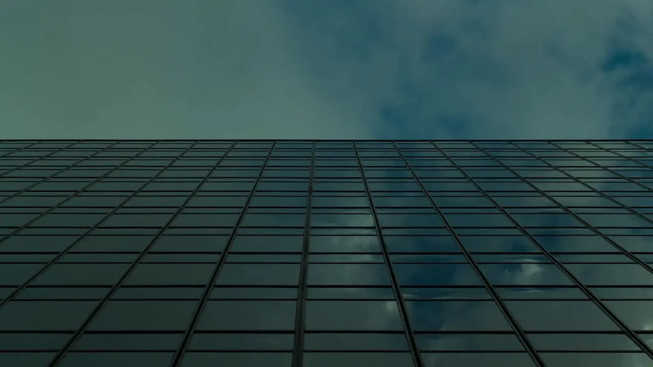 Corporate Building and Clouds Time Lapse