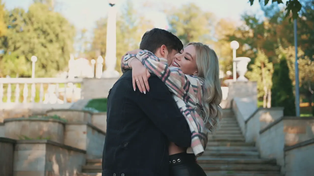 Romantic Man And Woman With Long Blond Hair