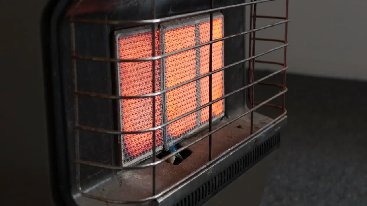 Gas heater grill and glowing ceramic