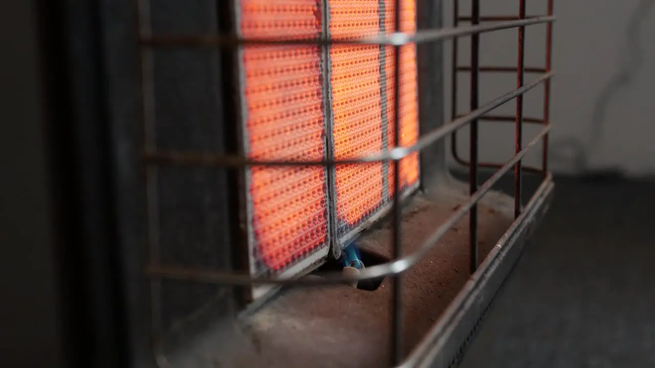 Ceramic butane gas heater grill close up