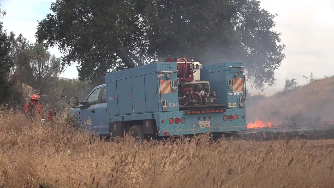 A Controlled Prescribed Wildfire Is Overseen By A Firefighter In A Wilderness Area In Santa Barbara County California