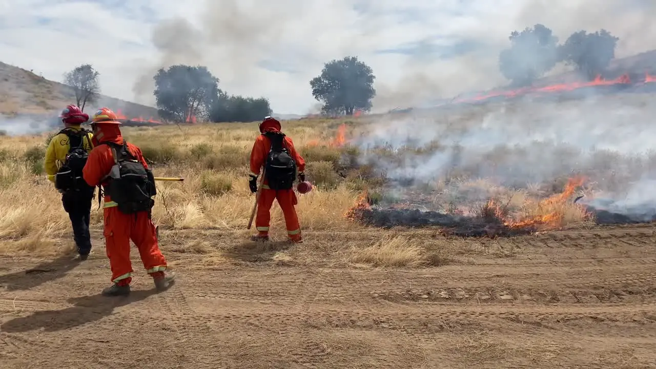 A Controlled Prescribed Wildfire Is Overseen By A Firefighter In A Wilderness Area In Santa Barbara County California 3