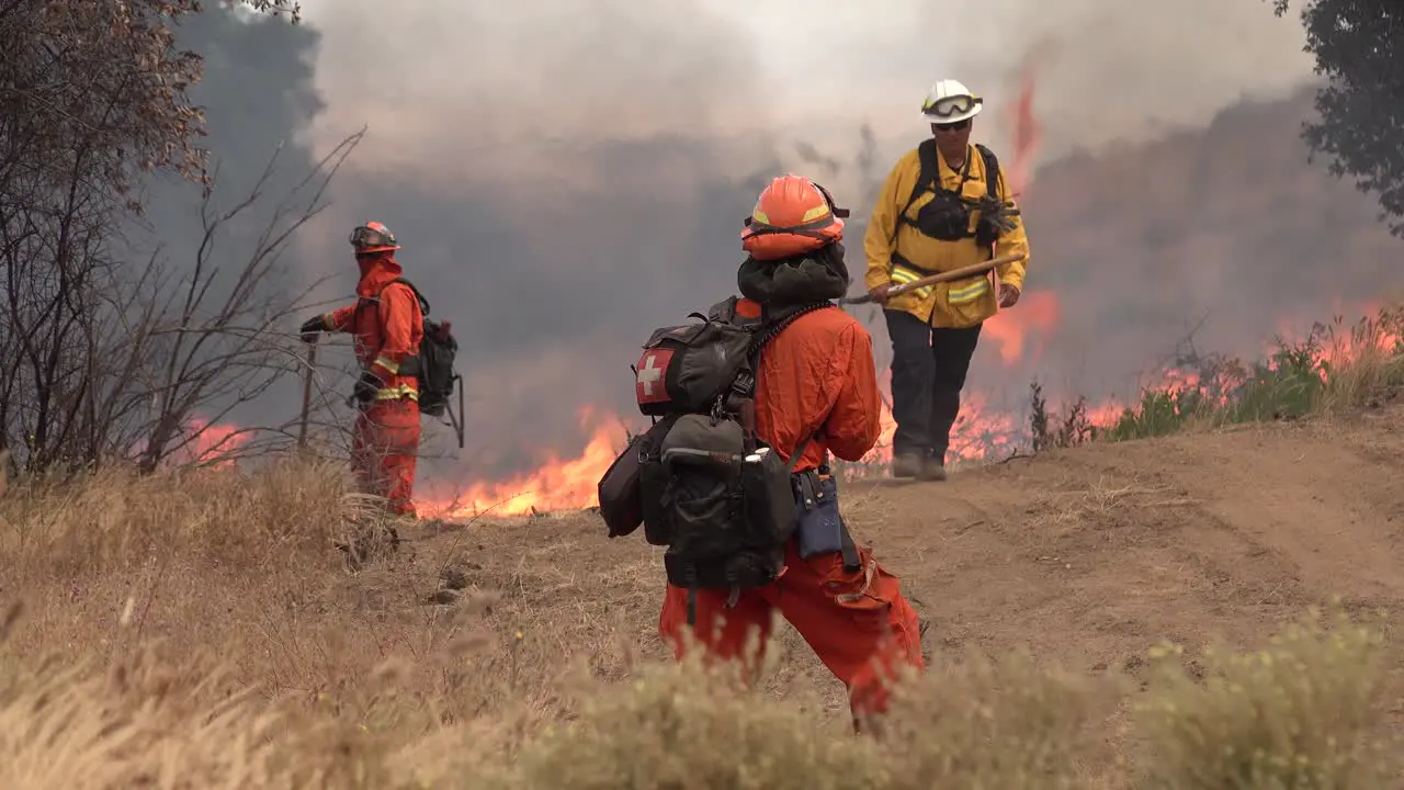 A Controlled Prescribed Wildfire Is Overseen By A Firefighter In A Wilderness Area In Santa Barbara County California 2