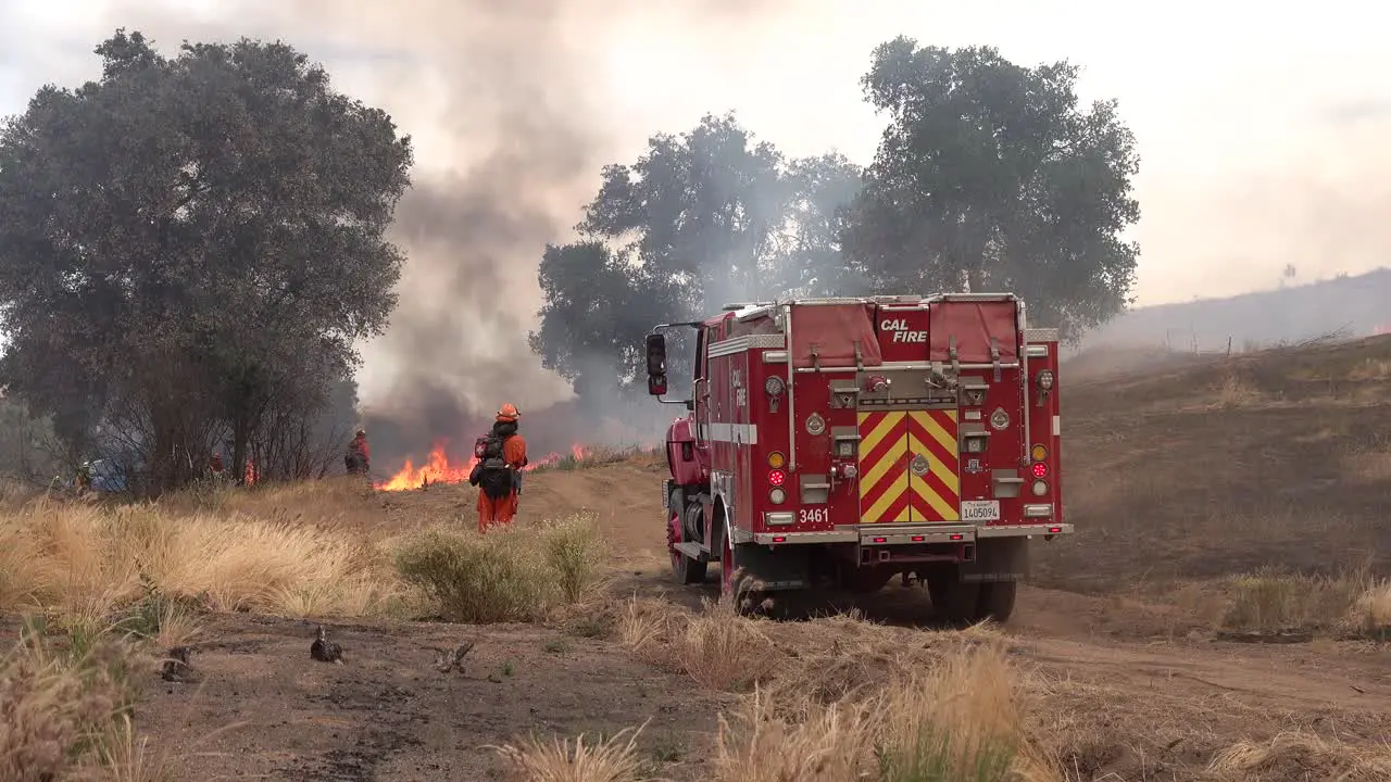 A Controlled Prescribed Wildfire Is Overseen By A Firefighter In A Wilderness Area In Santa Barbara County California 1