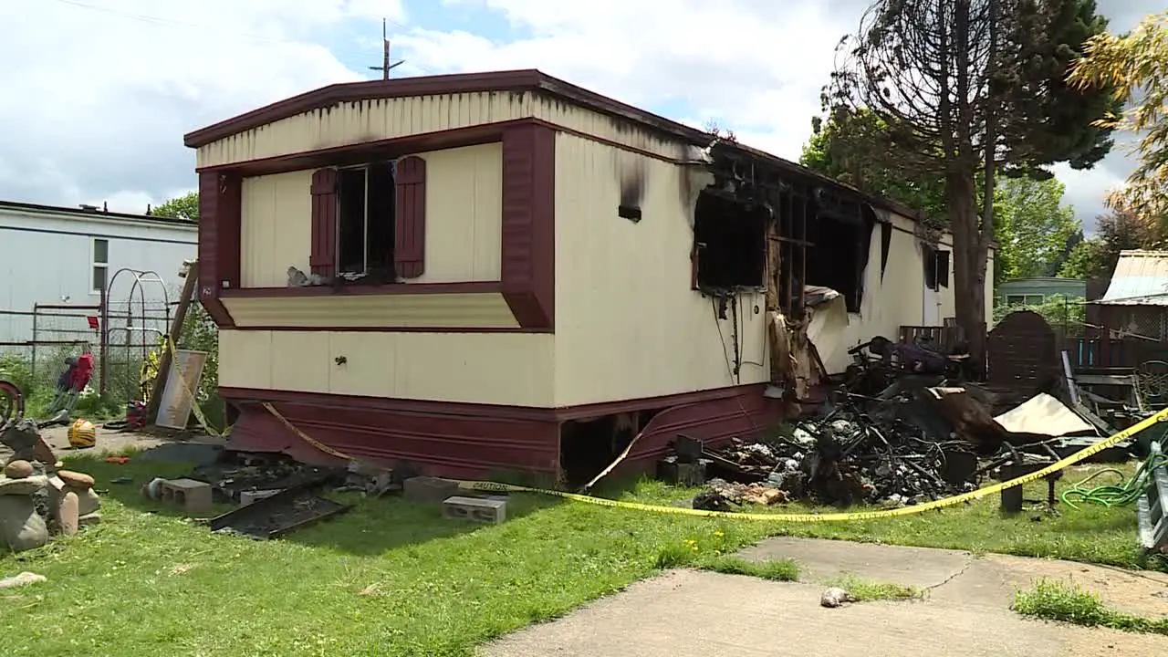 BURNT UP MOTOR HOME AFTER FIRE