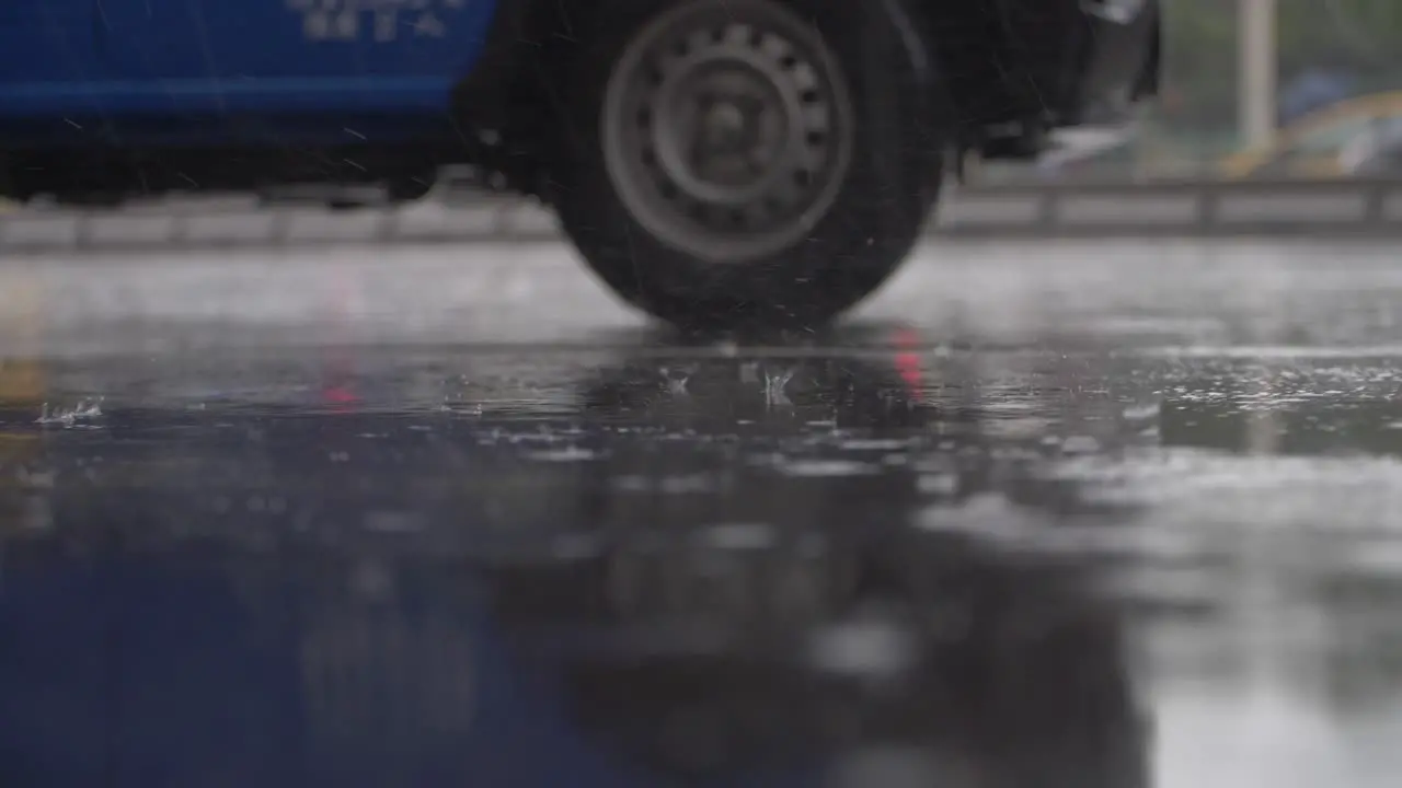 Raindrops Falling on Tarmac