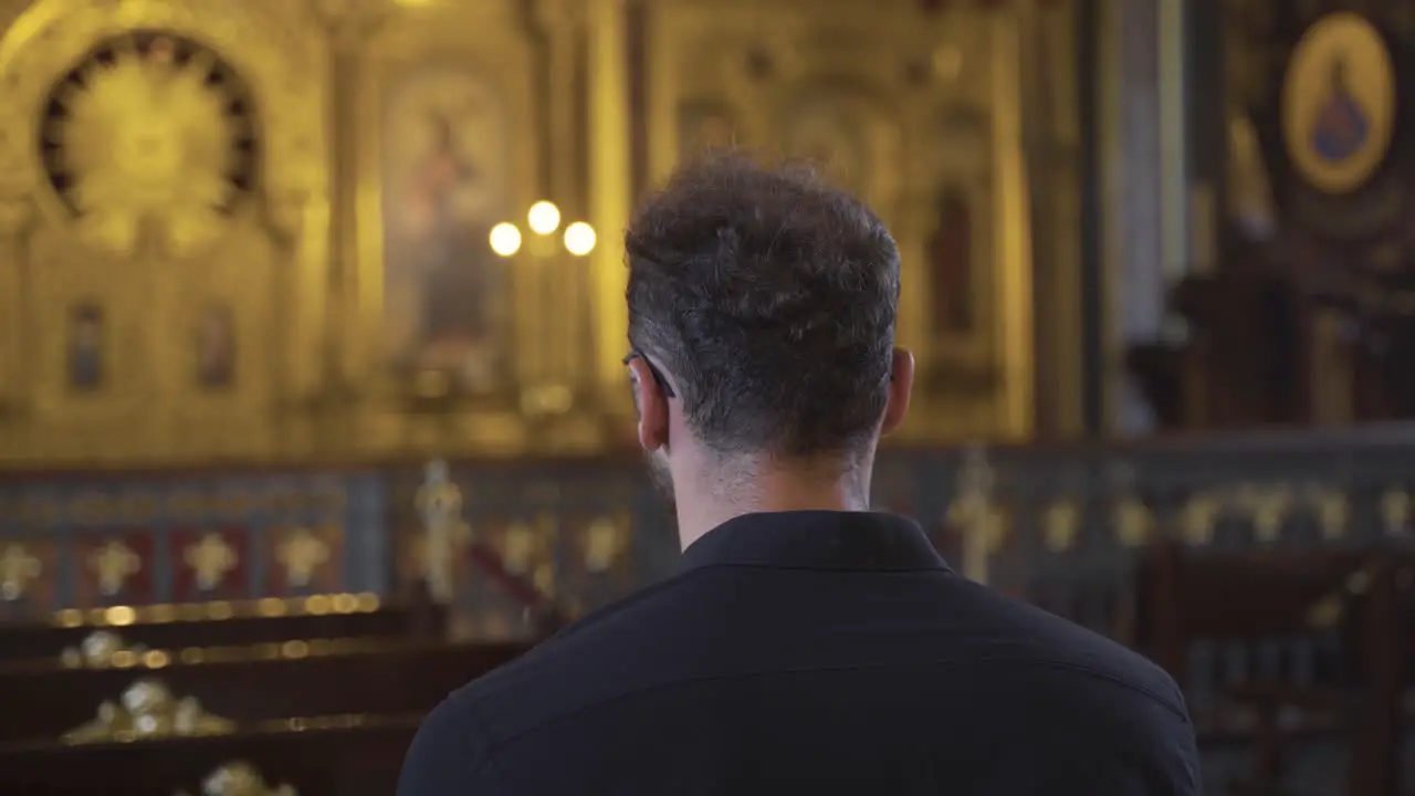 Man sitting in church