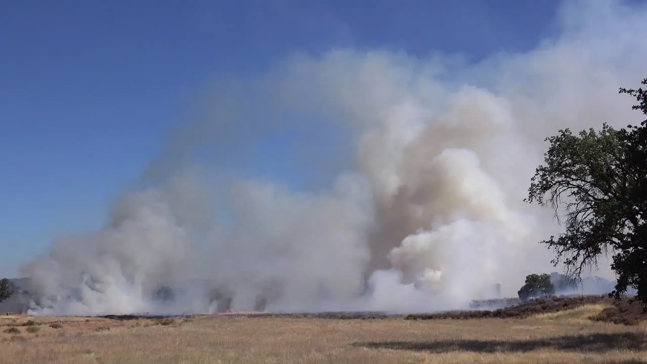 A wildfire burns in the hills of Central California