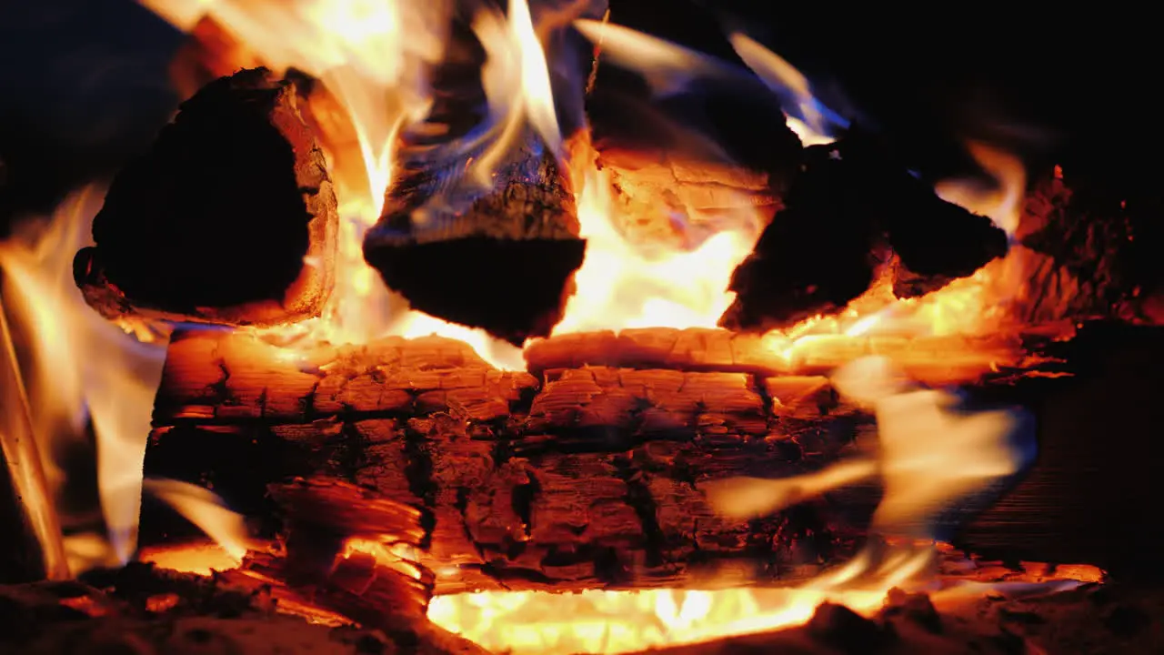 Bright Fire Hot Wood Give A Strong Heat 4K Video