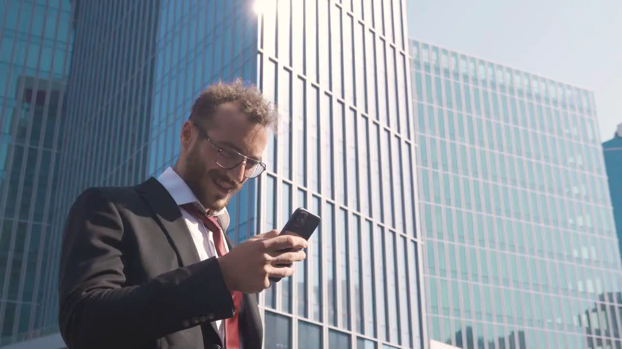 Businessman using phone