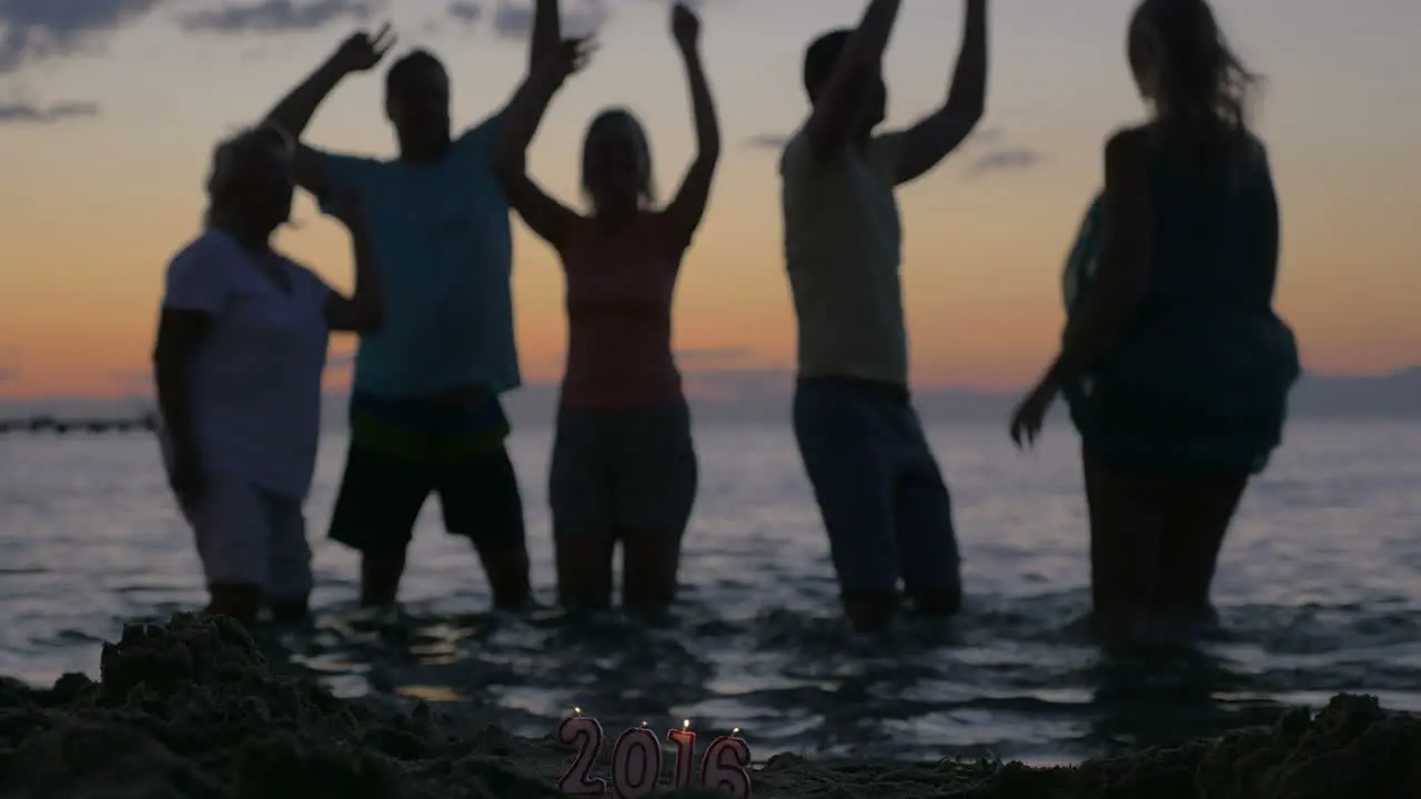 New Year celebration on the beach