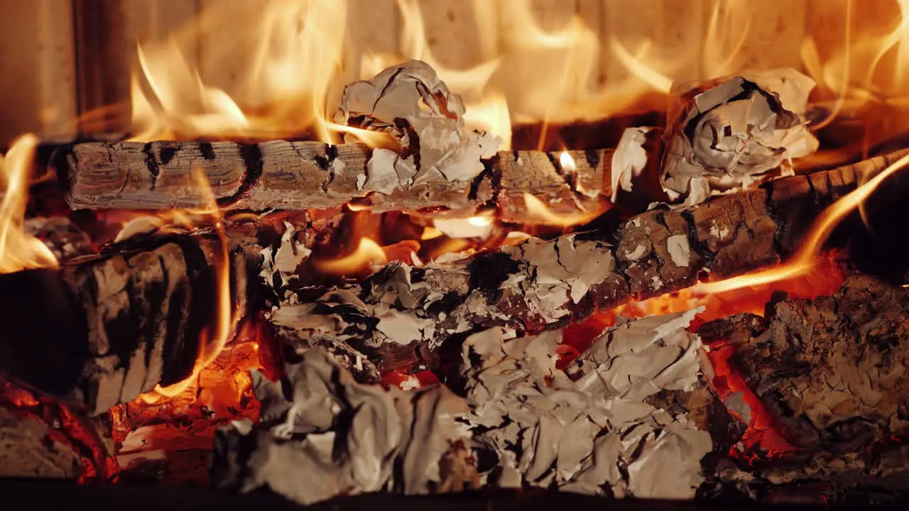 Burning Documents In The Fireplace 4k Video