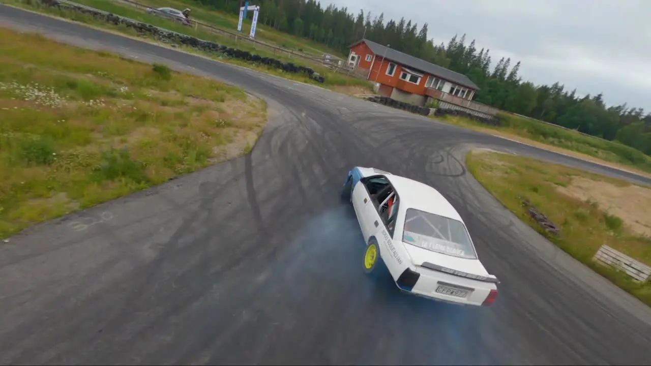 Two cars drifting in Borås Drift track