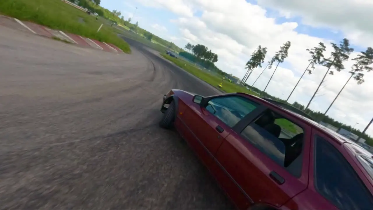 Drifting car filmed by FPV drone in Lidköping Sweden