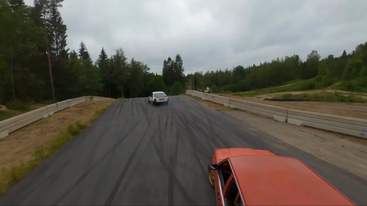 Two cars drifting in Sweden