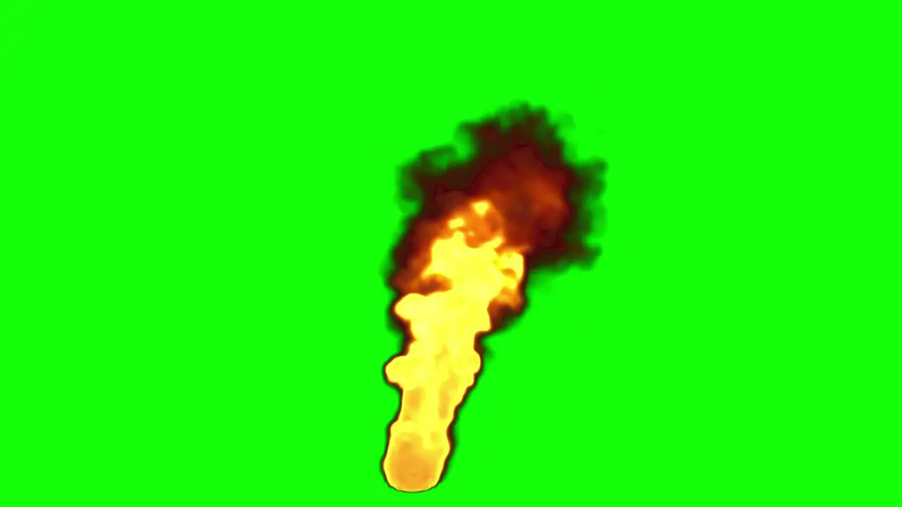 Green Screen Burning Fire Ball Flame