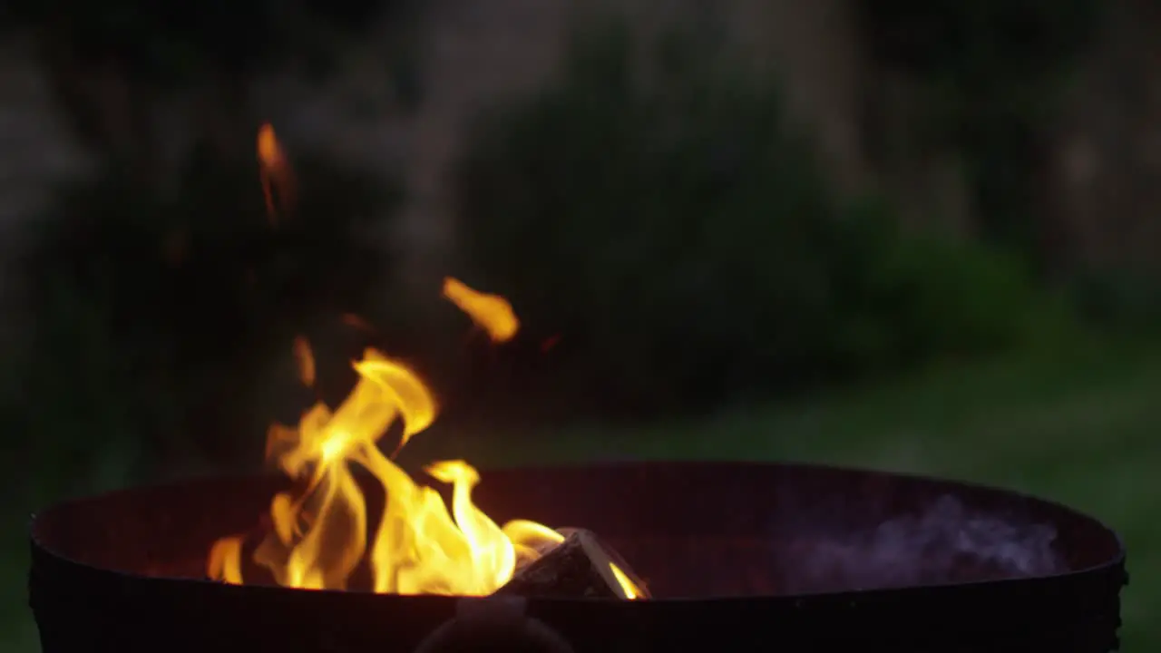 Throwing a Log into Fire Pit 4K