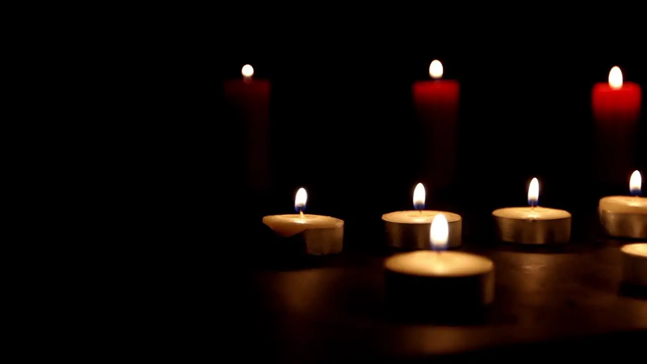 Burning Candles Black Background 3