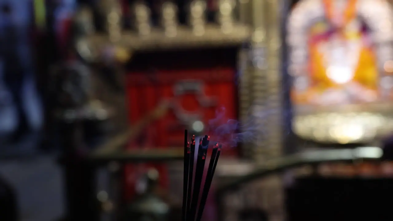 Incense burning in a temple