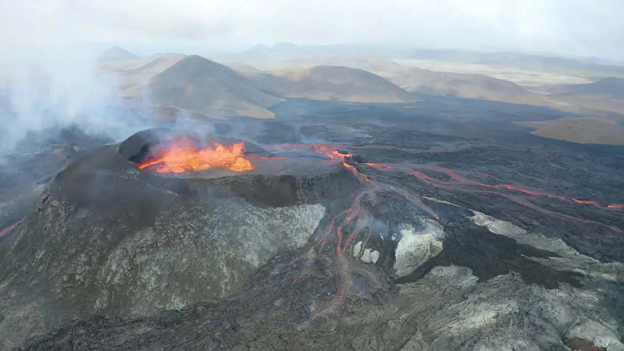 Fagradalsfjall volcano in Iceland erupting