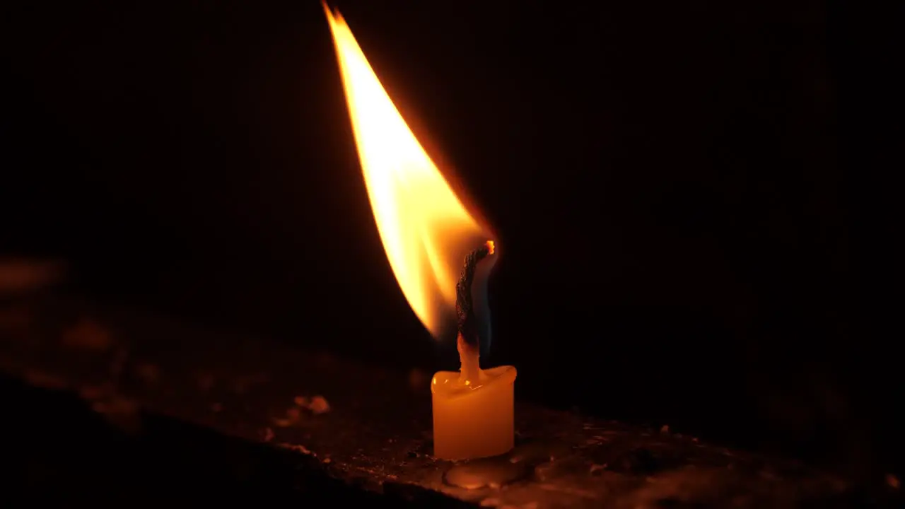 Candle flame isolated on black background