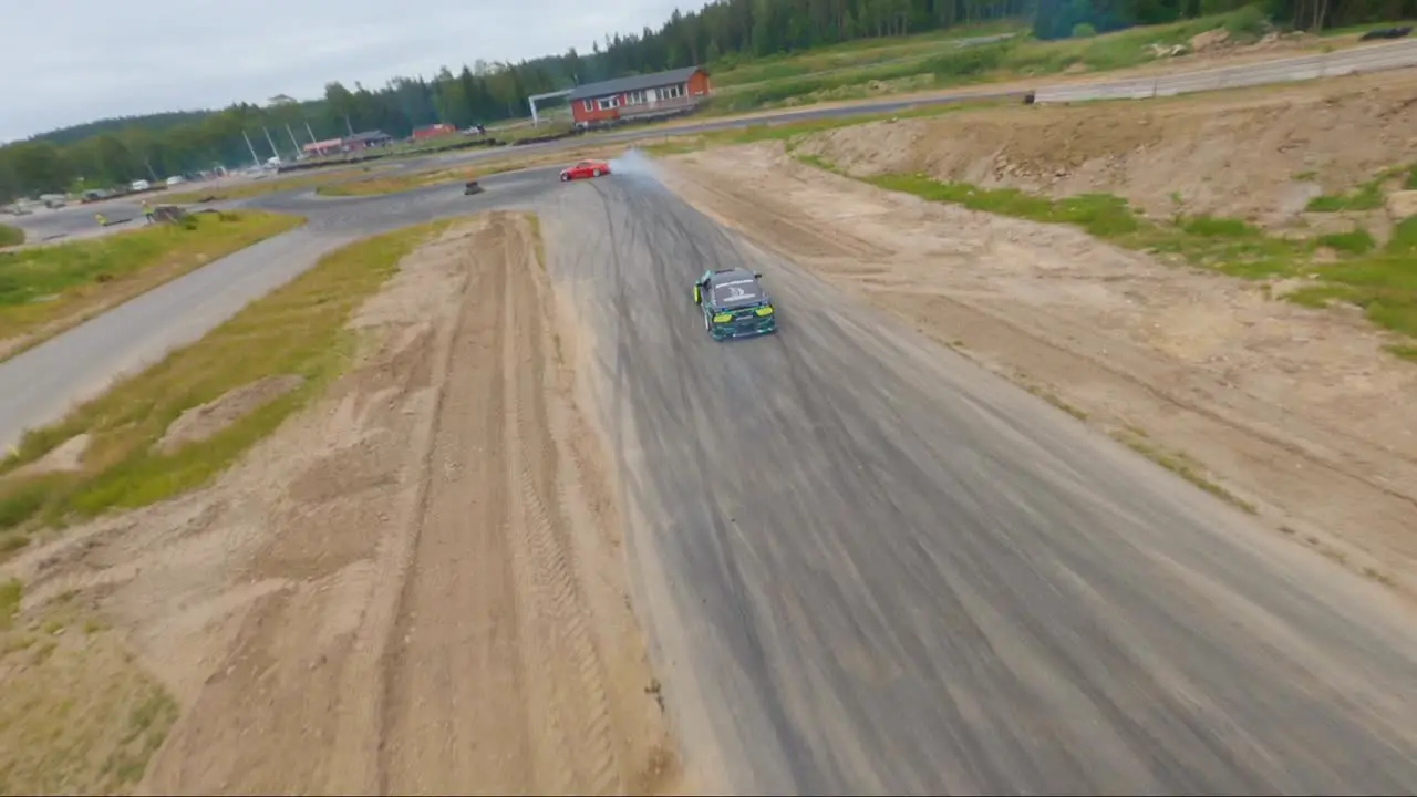 Three drift cars at Borås Drift Track