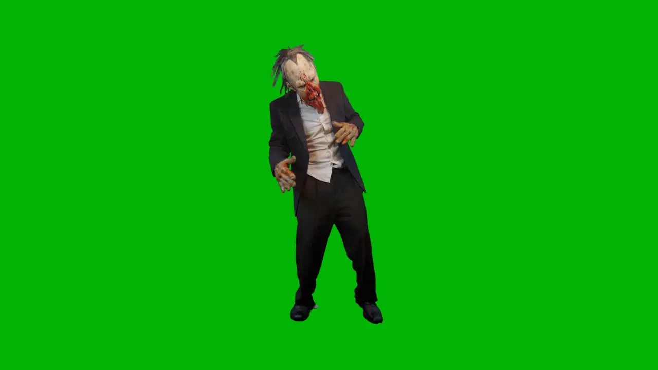 Zombie Strip Front Green Screen