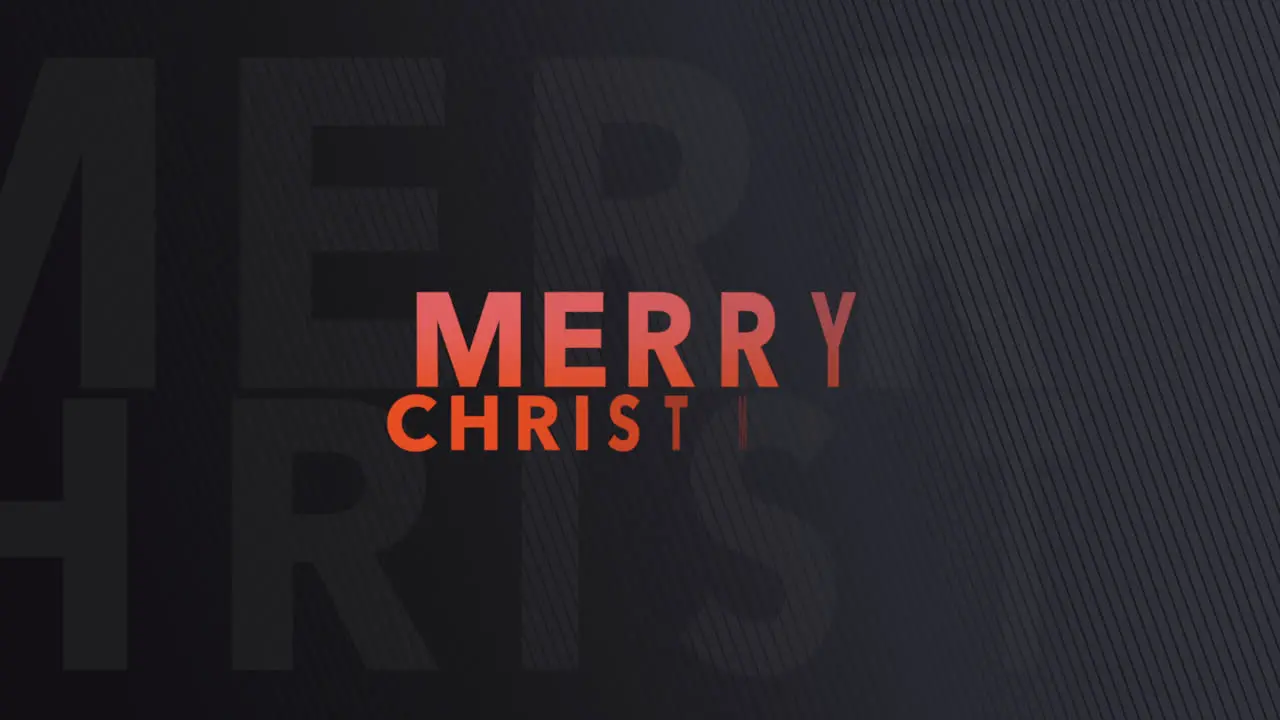 Animation intro text Merry Christmas on black fashion and minimalism background 3