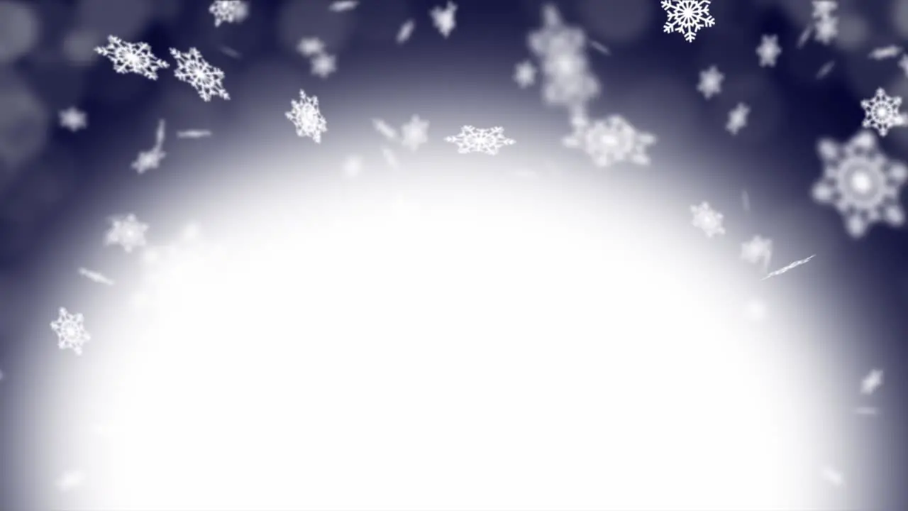 Snow Flakes on Dark Blue Background Loop