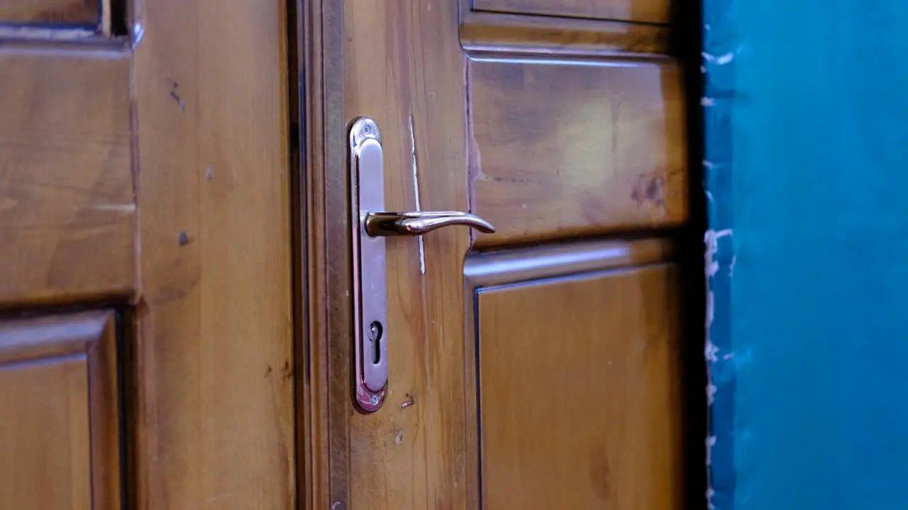 Wooden Mosque Door Opens