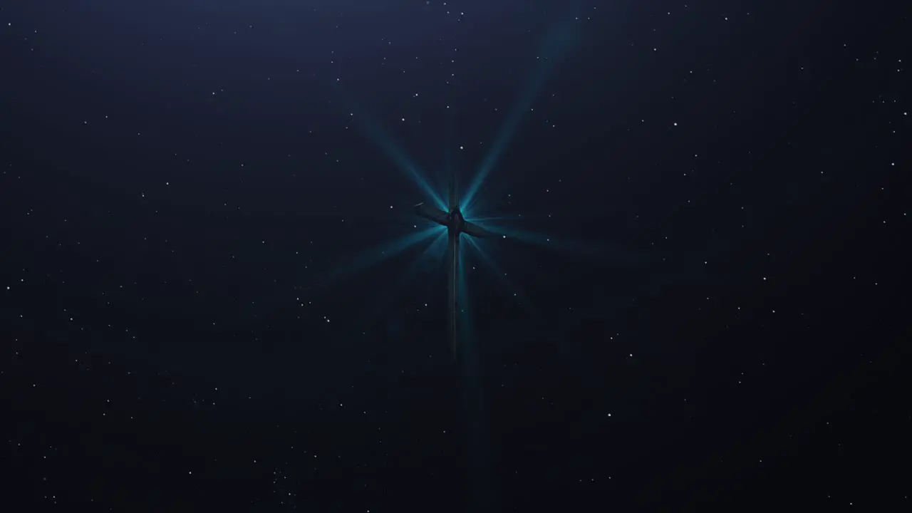 4k cross with night stars background