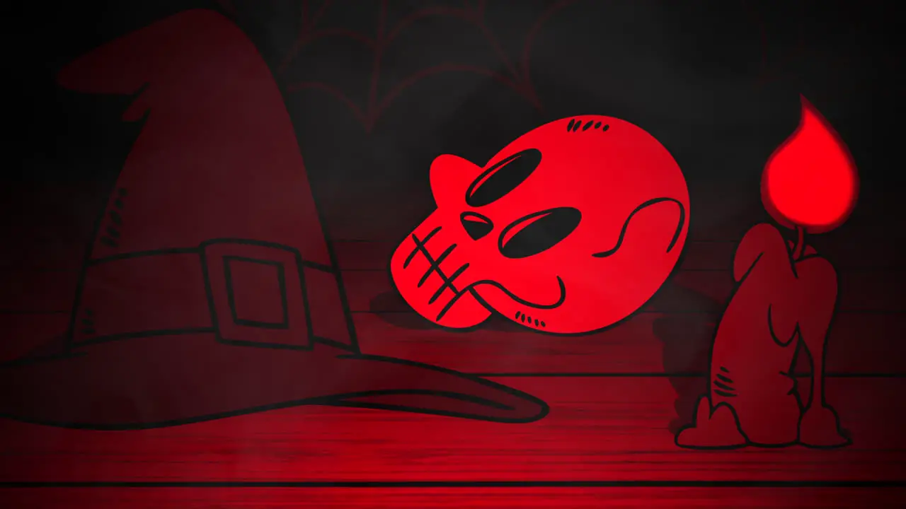 Halloween background animation with skull