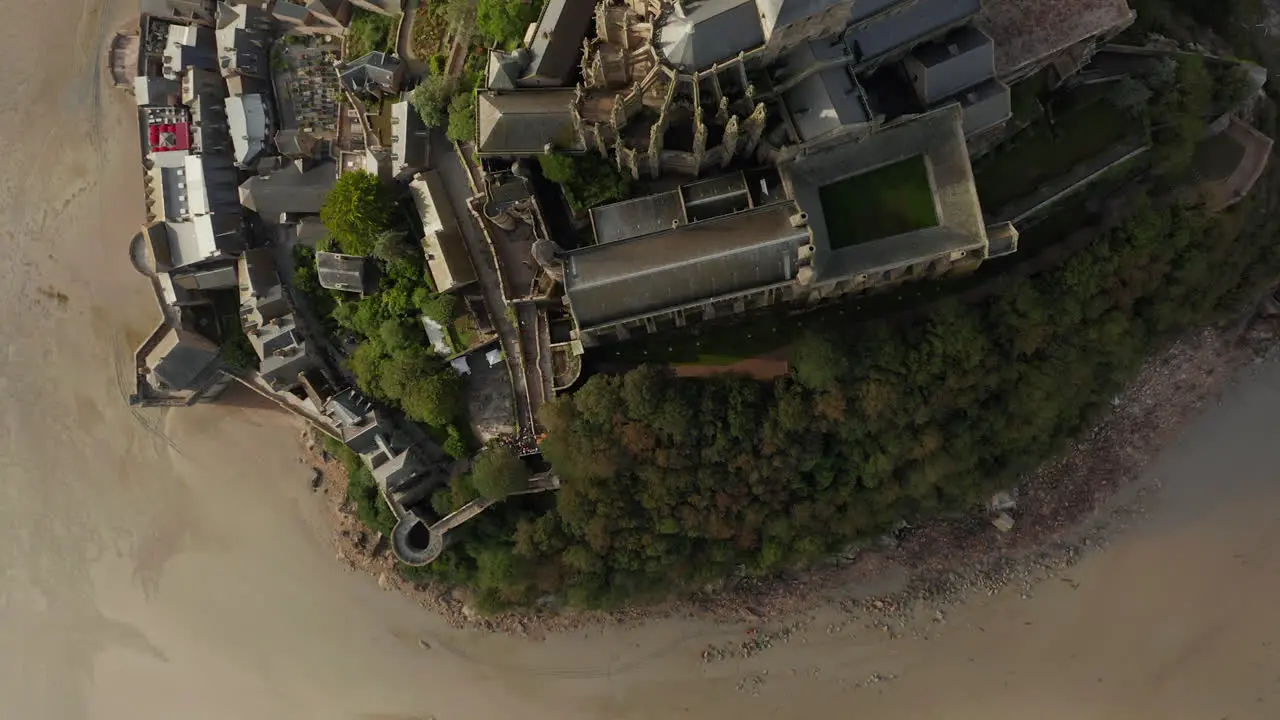 Overhead Birds View of Mont Saint Michel Castle in France 1