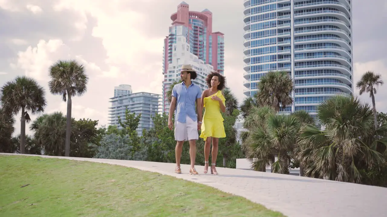 Couple walking in the park