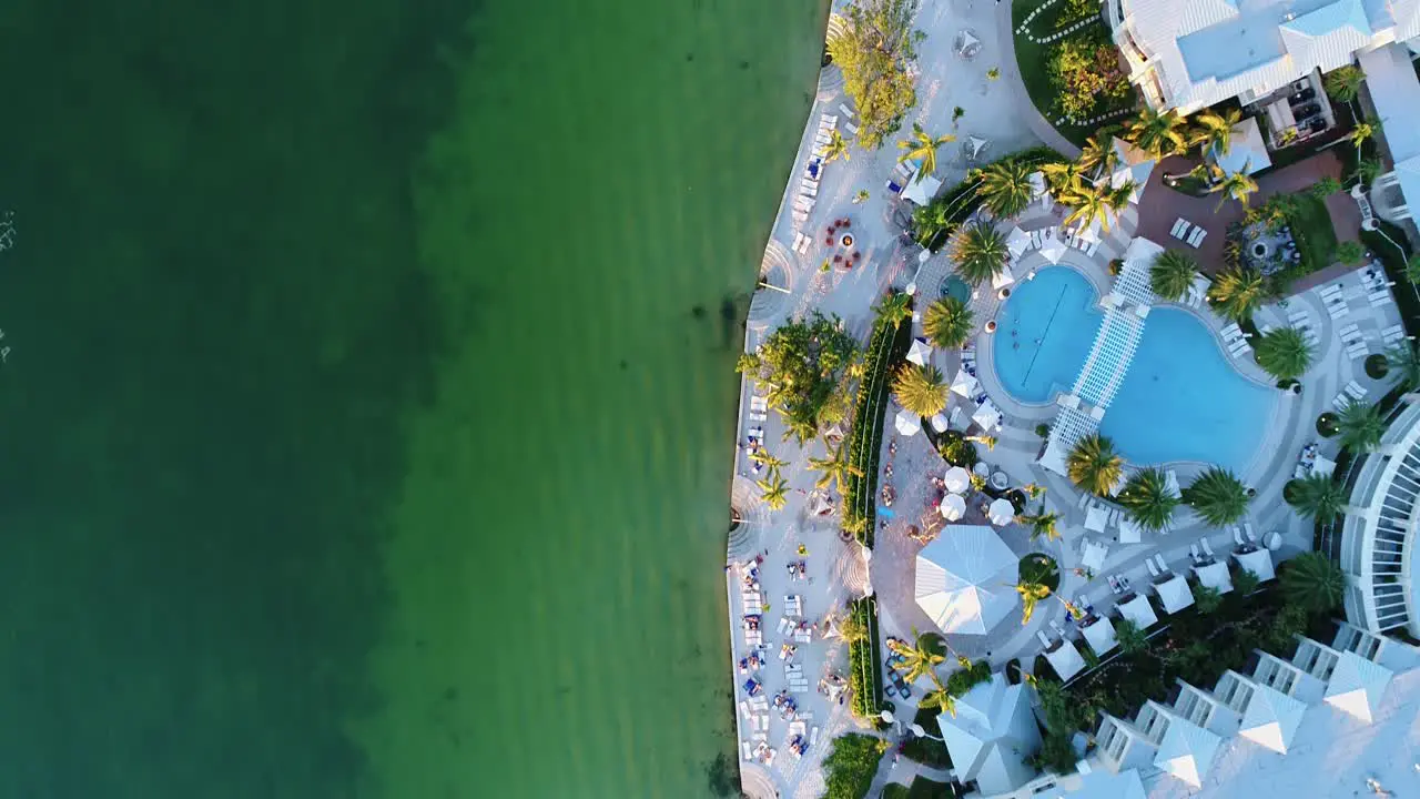 Bird's Eye View of Docks and Resorts in Islamorada Florida Keys at Sunset