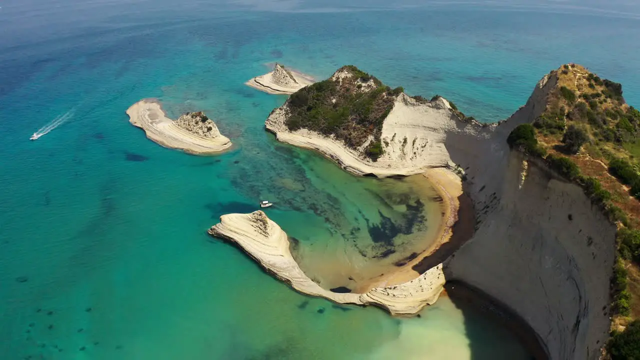 Experience the breathtaking beauty of Cape Drastis in Corfu Greece aerial footage