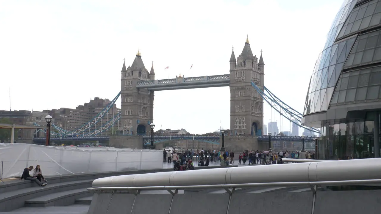 London Tower Bridge View From Side Of River Thames