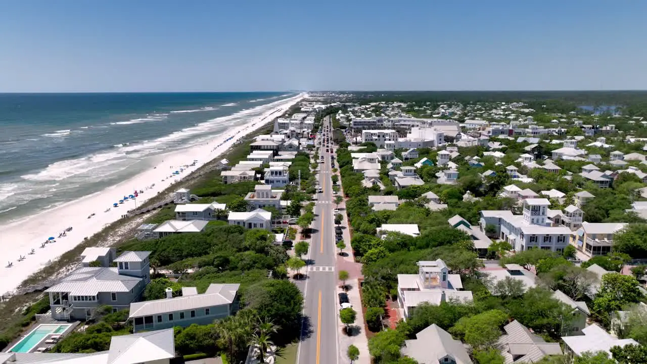 Seaside Florida fast pullout aerial