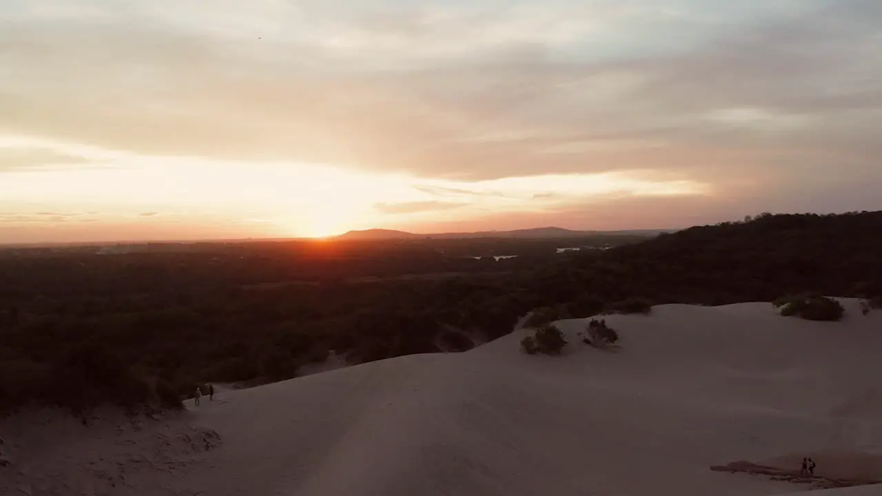 Aerial Sunset at the dunes of Cumbuco Brazil