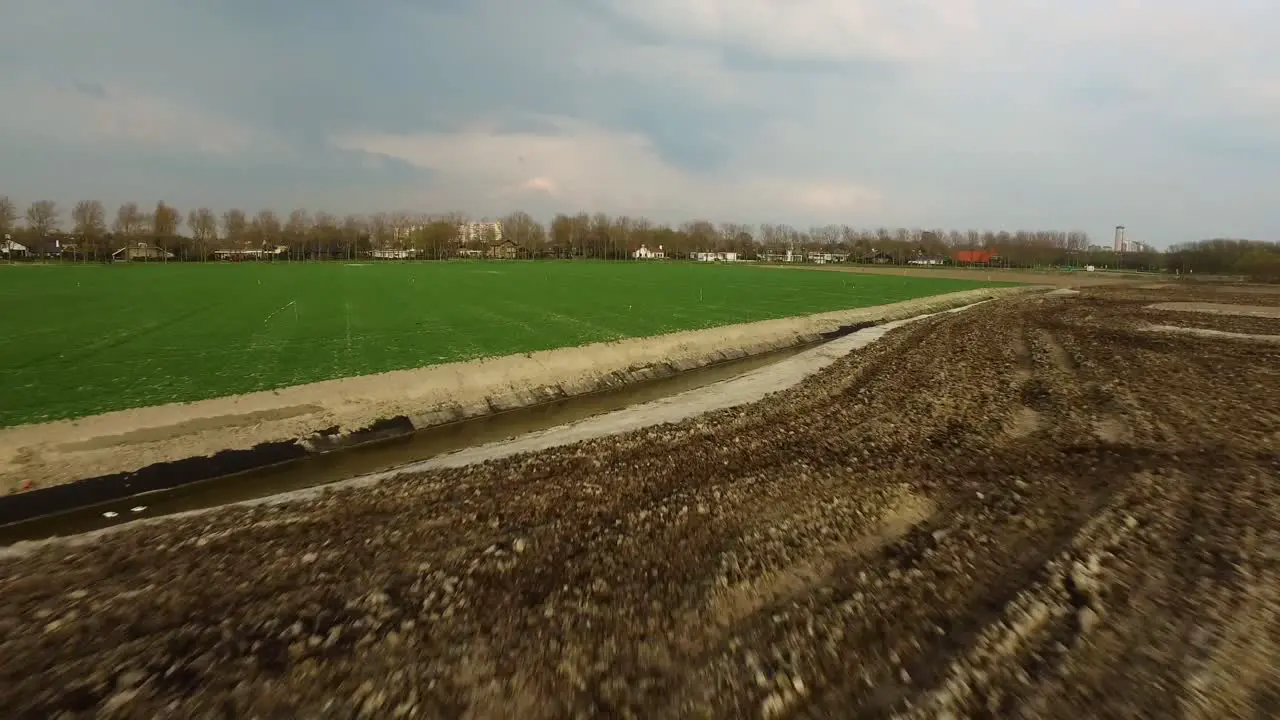 Aerial The start of construction of vacation homes in Vlissngen the Netherlands