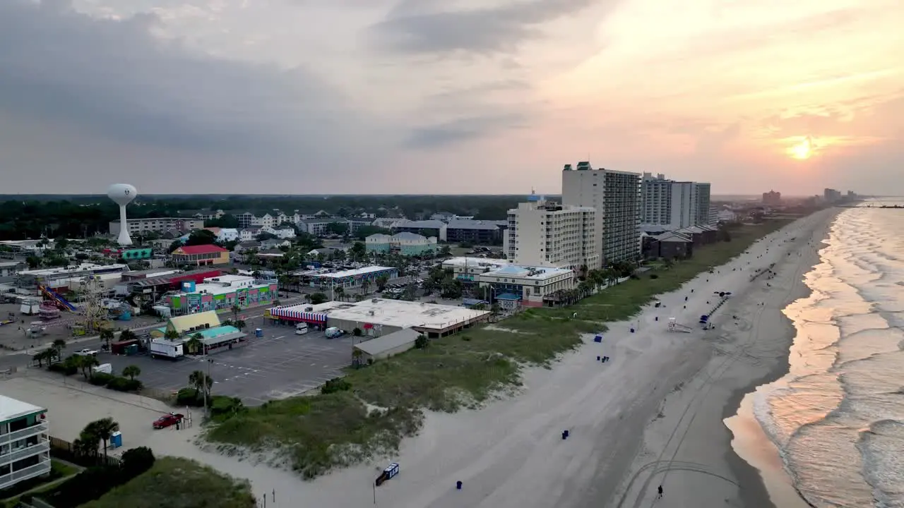 aerial pullout from north myrtle beach sunrise