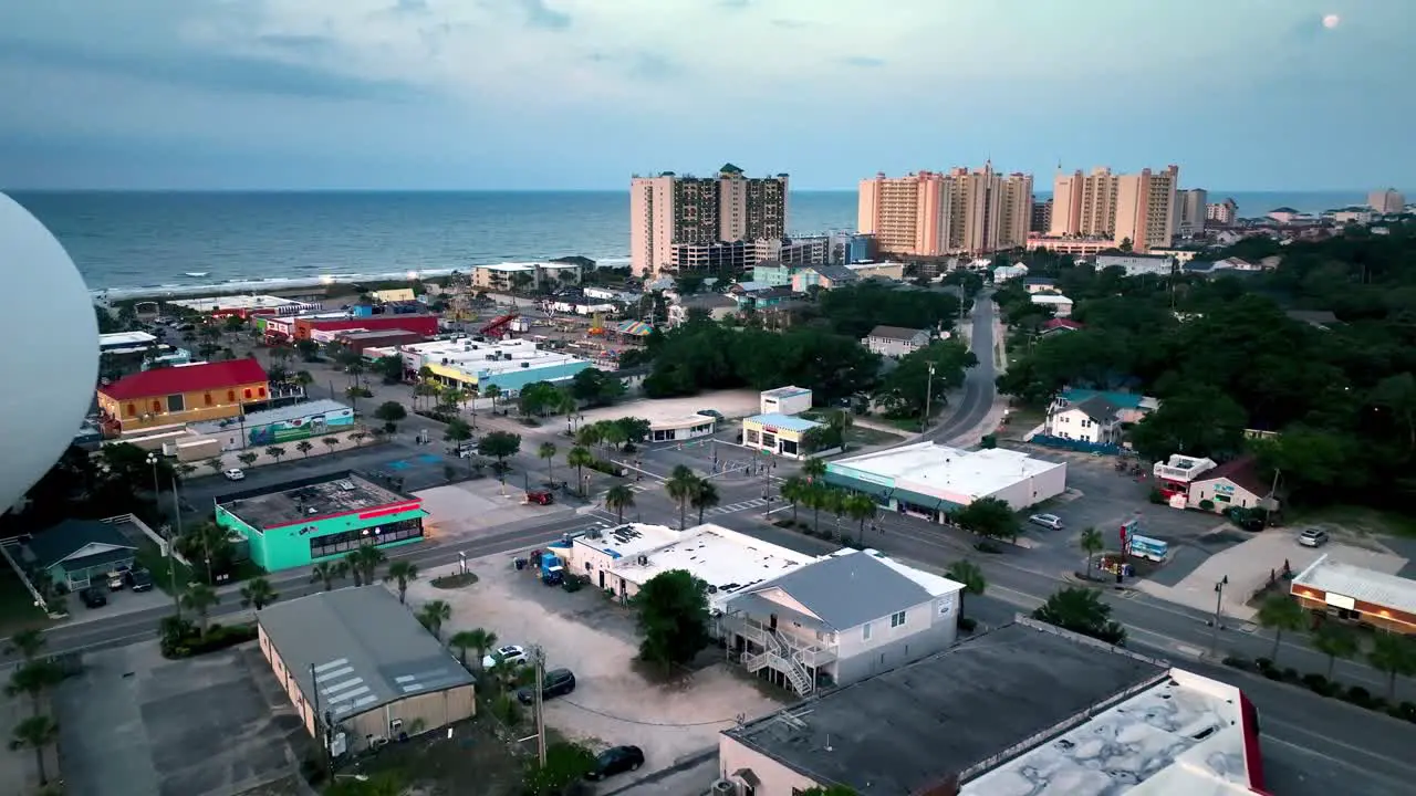 north myrtle beach aerial over water tower push in