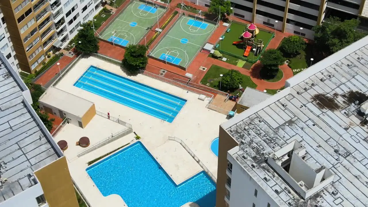 Aerial view of a touristic complex in Barranquilla Colombia