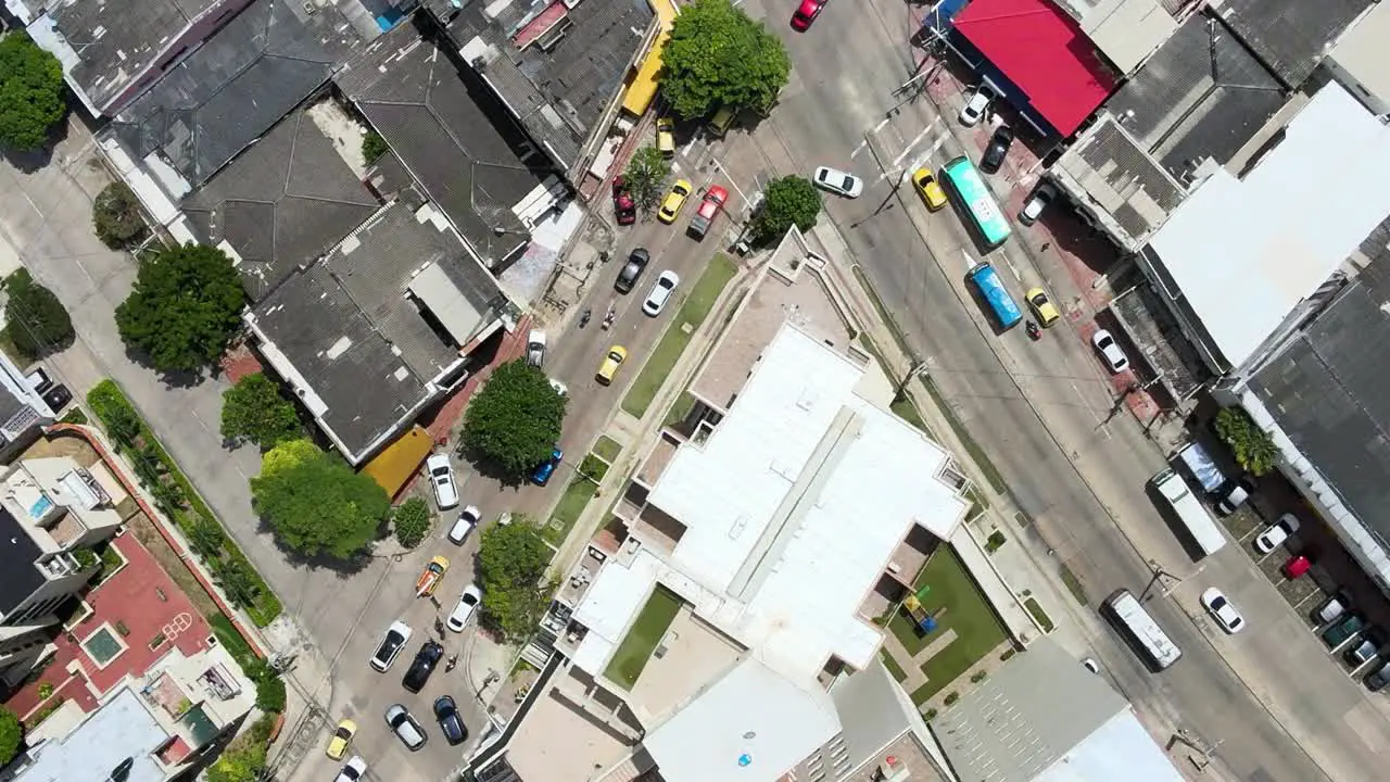 Cenital view of the traffic in Barranquilla Colombia